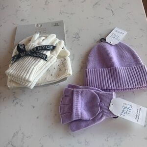 MADDEN NYC & TIME AND TRU ONE SIZE 4 PIECE SET BEANIE & GLOVES NWT BUNDLE INCLUD